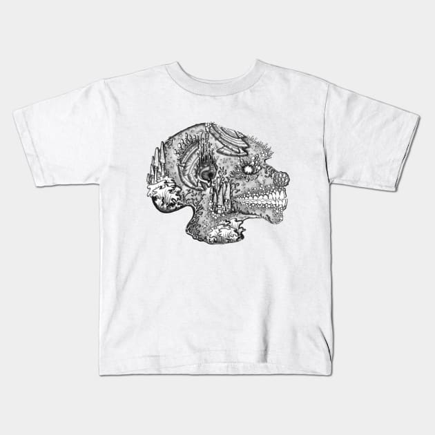 Psychedelic Head Kids T-Shirt by apokatastasis